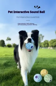 Pet Interactive Sound Ball,The Mellow Dog Cat Pet Voice Ball,Interactive Pet Squeaky Toys (Option: Blue)